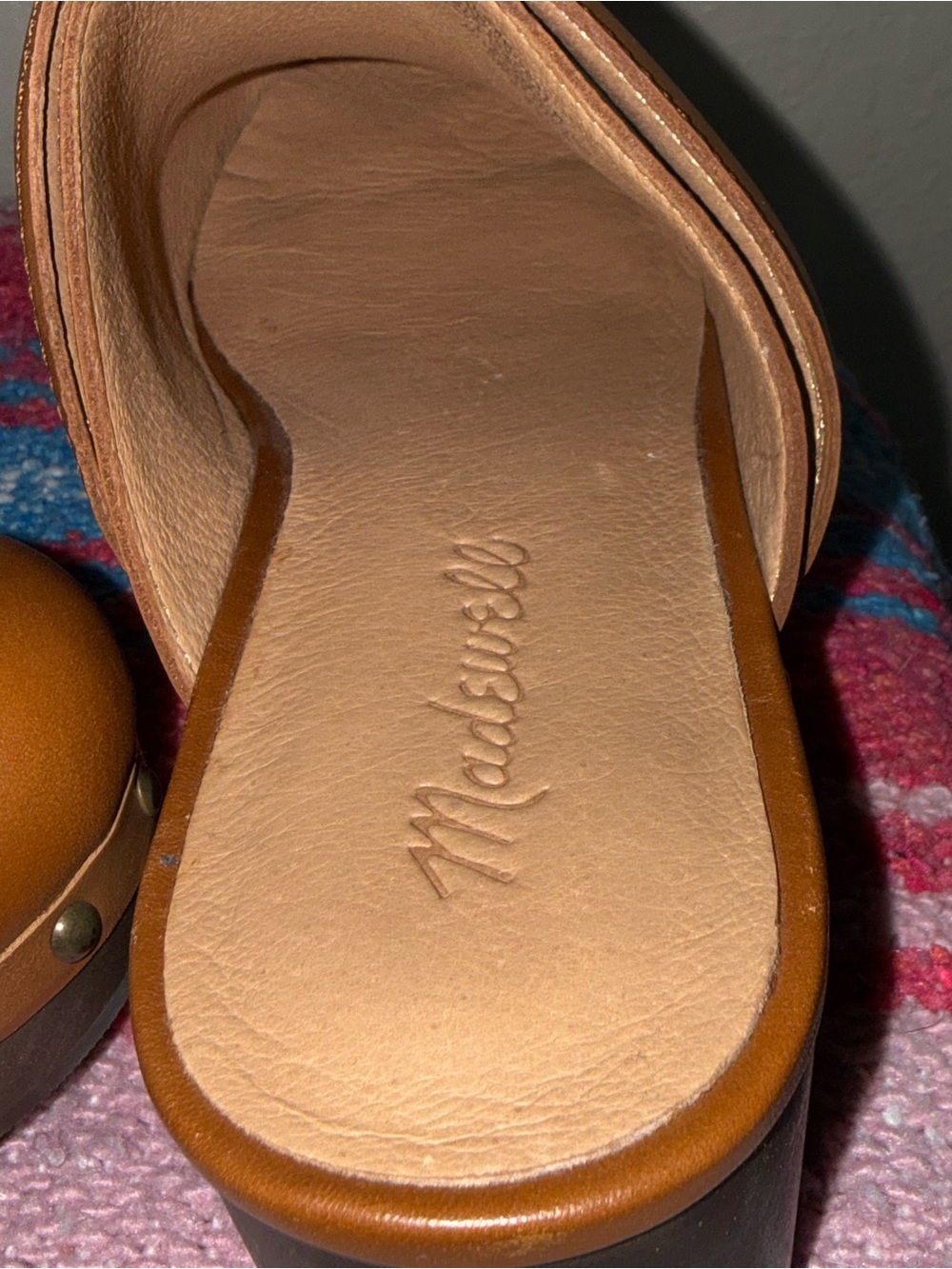 Madewell The Cecily Clog in Oiled Leather Size 6.5 English Saddle NWOB $168 - Picture 6 of 16